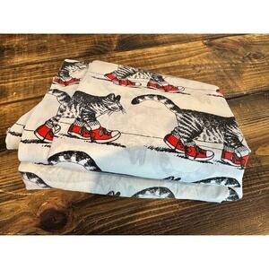 Vintage Burlington B Kliban Cat with Red Shoes Twin Sheet Set Flat Fitted 80s